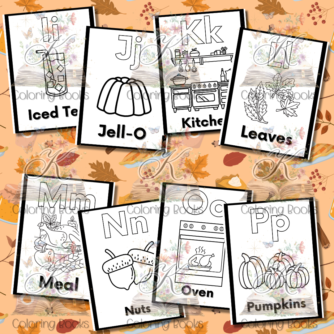 The Alphabet: Thanksgiving Edition Coloring Book