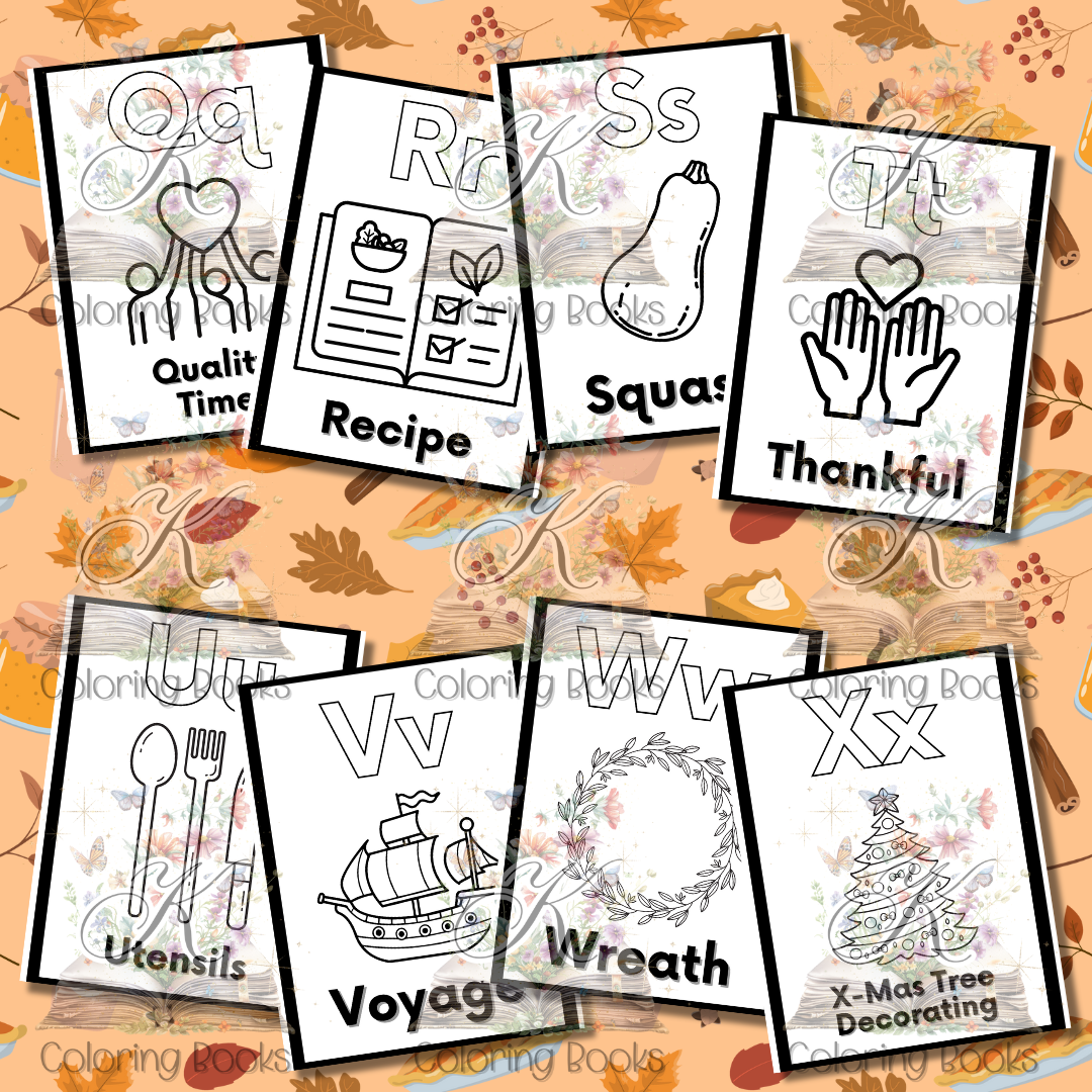 The Alphabet: Thanksgiving Edition Coloring Book